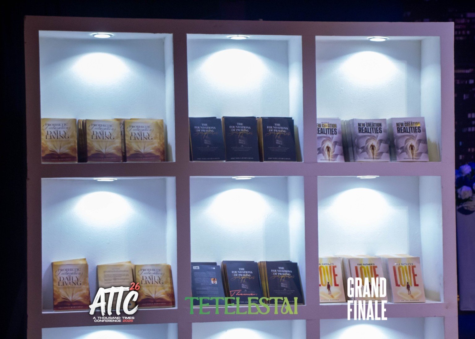 The five-book collection displayed for the launch
