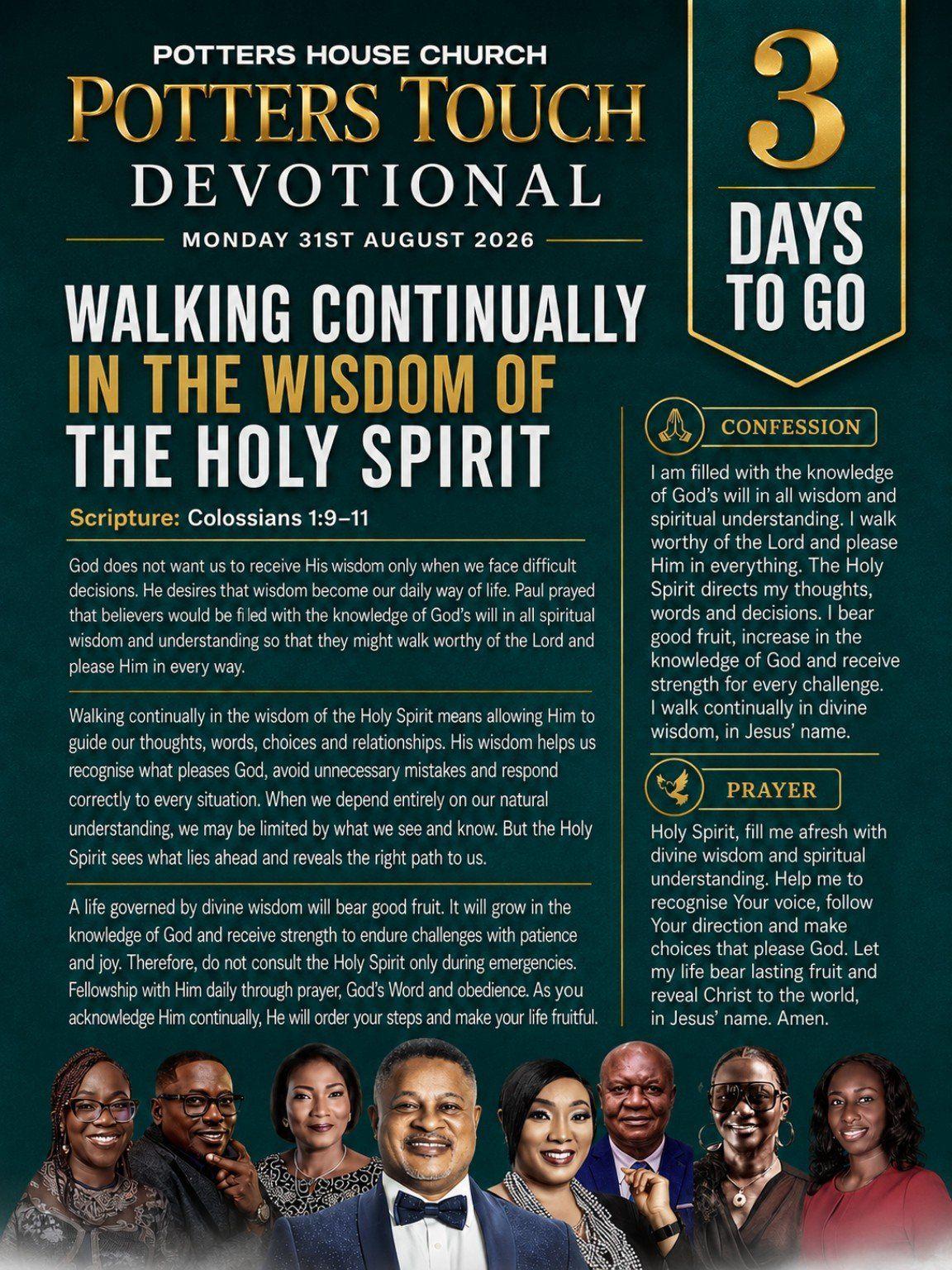 Walking Continually in the Wisdom of the Holy Spirit devotional design