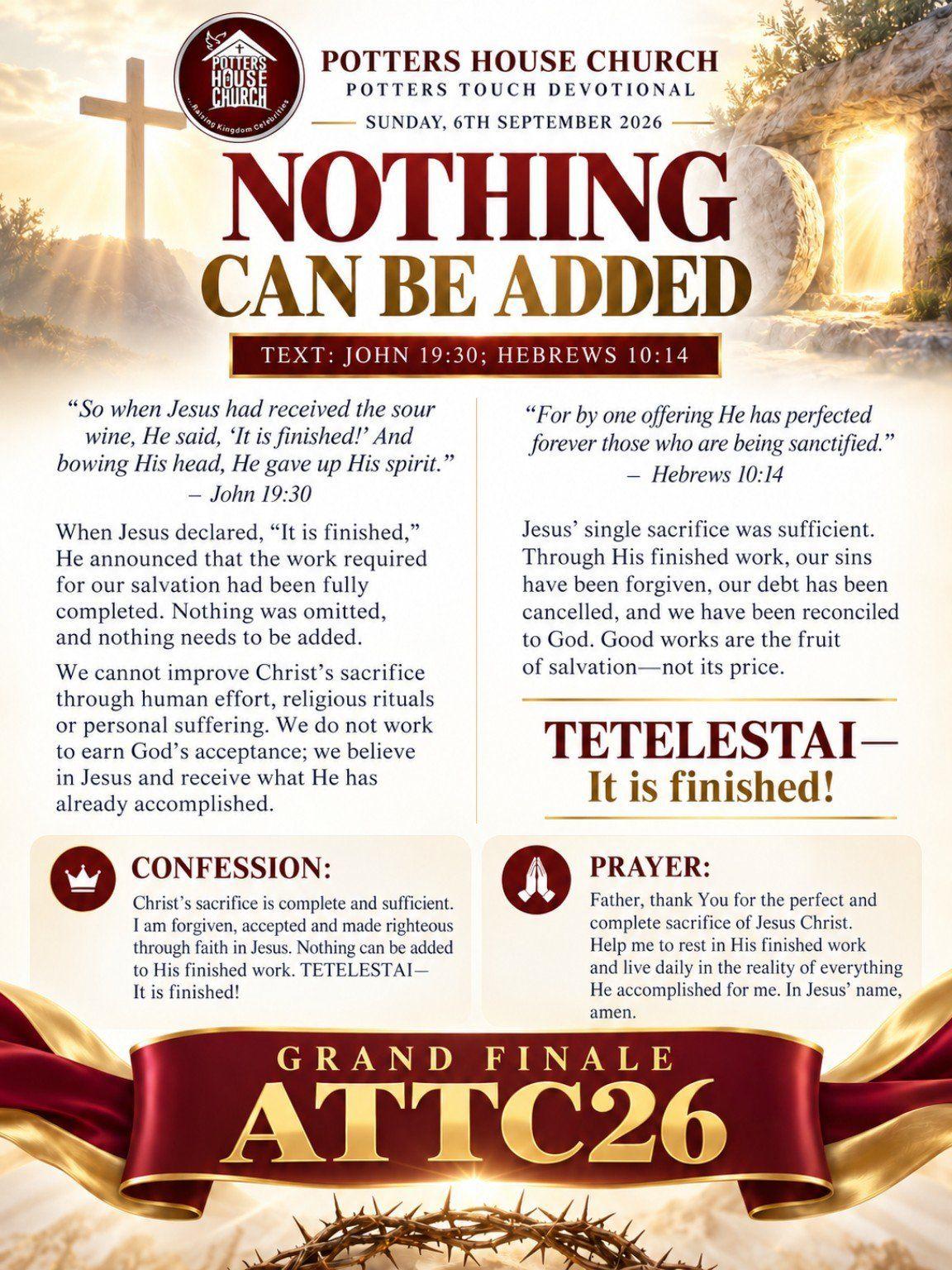 Nothing Can Be Added devotional design