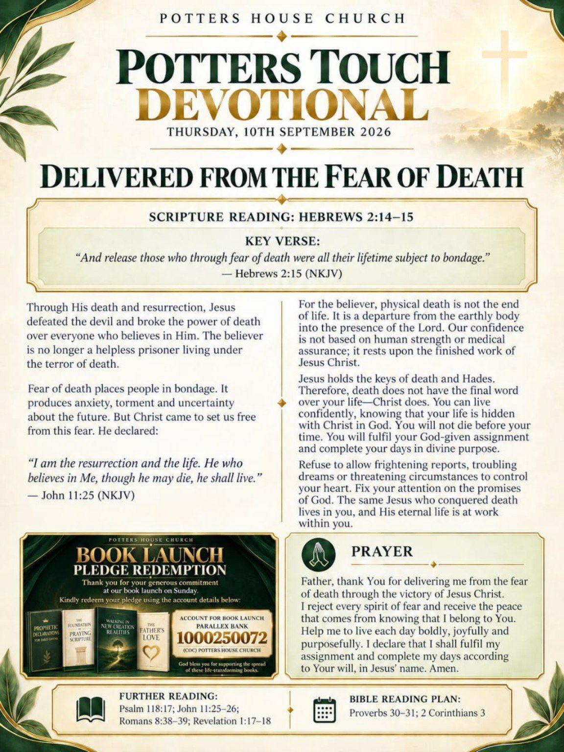Delivered from the Fear of Death devotional design