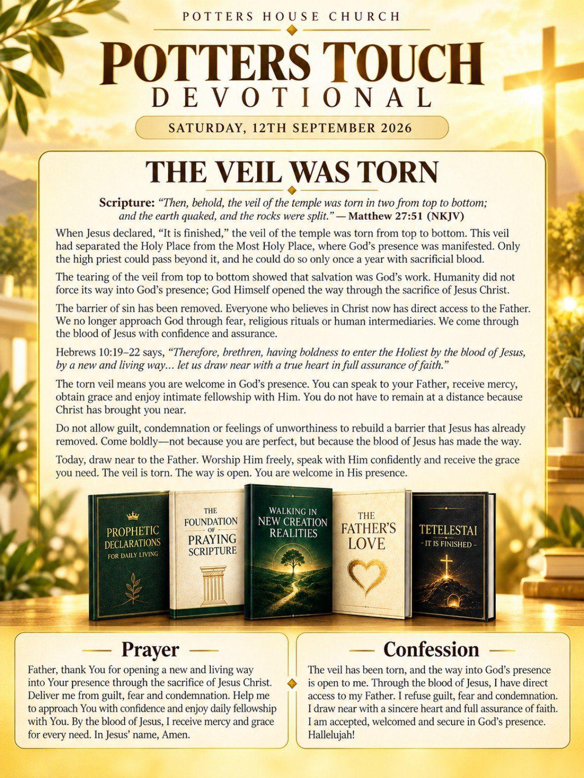The Veil Was Torn devotional design