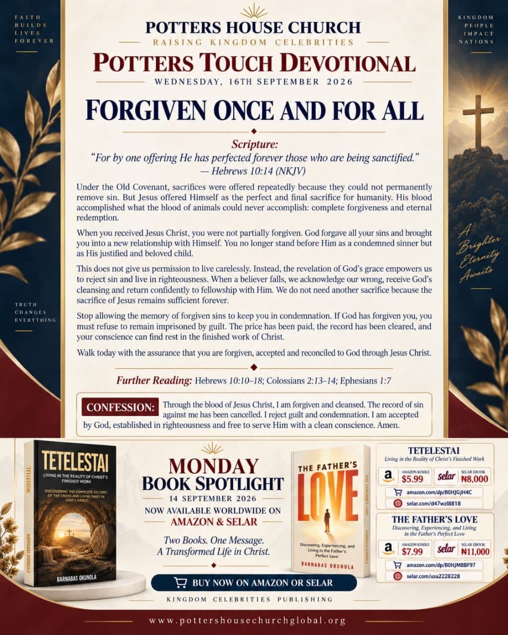 Forgiven Once and for All devotional design
