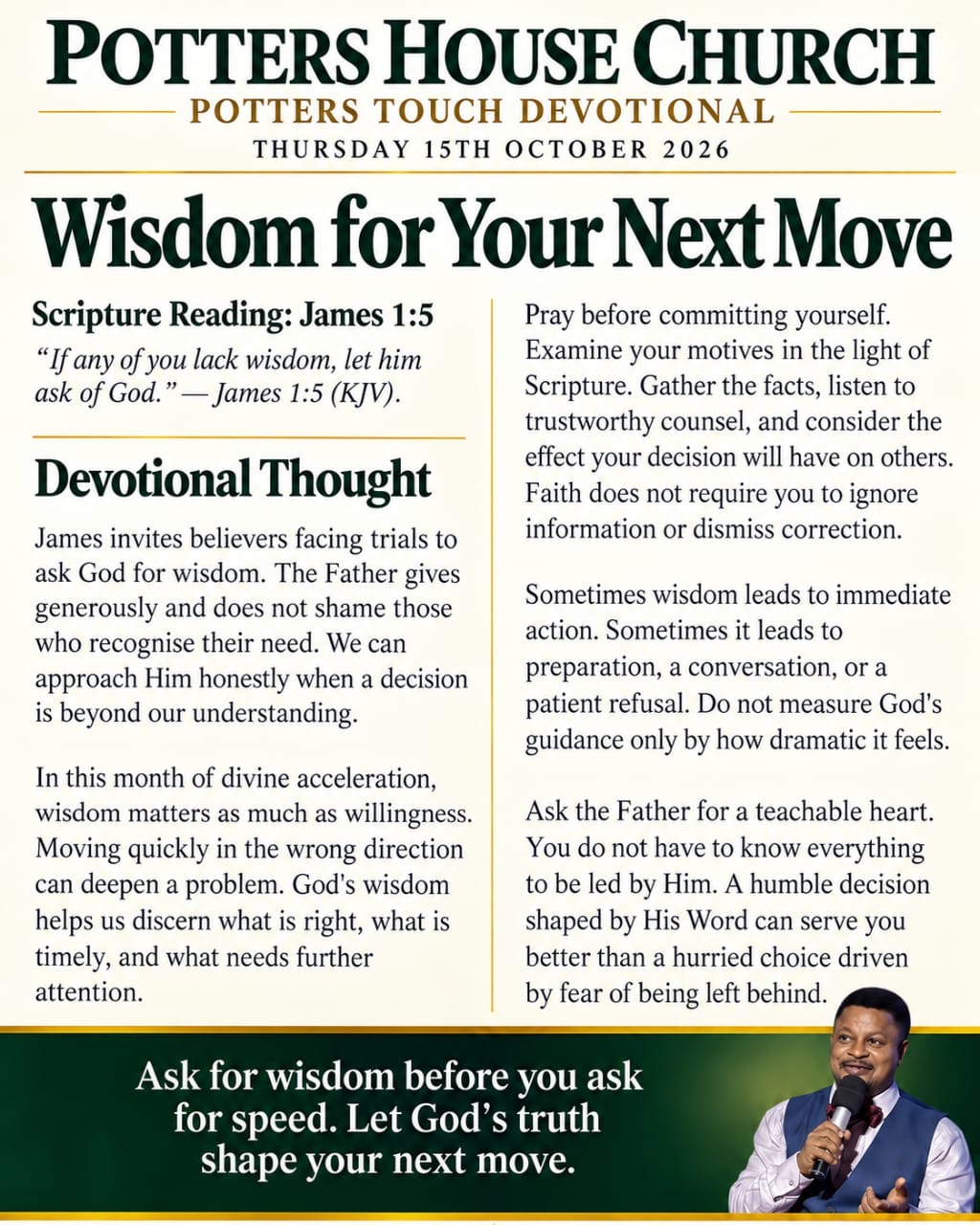 Wisdom for Your Next Move devotional design
