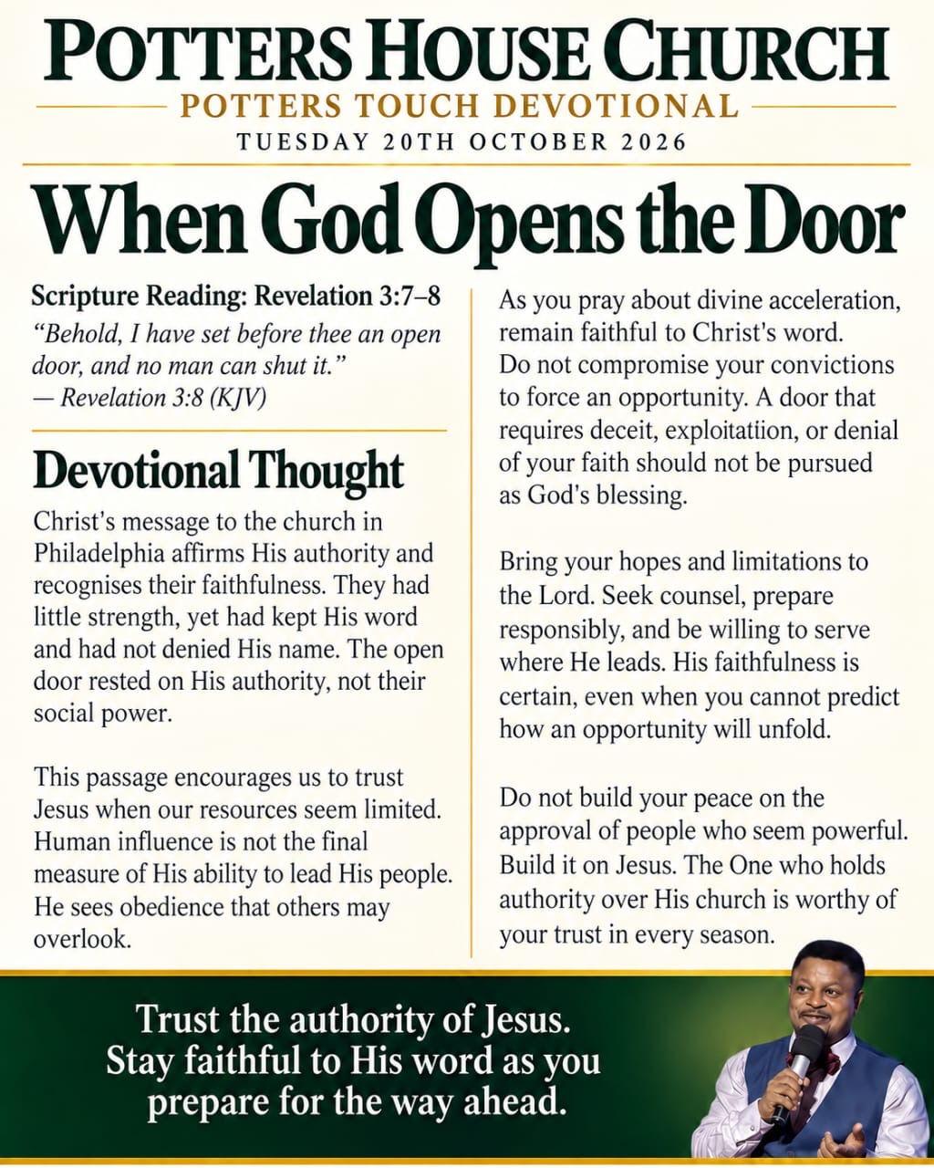 When God Opens the Door devotional design